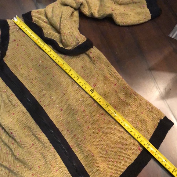 Ball of Cotton zipper color block tweed, black trim pink thread cardigan - Picture 13 of 13